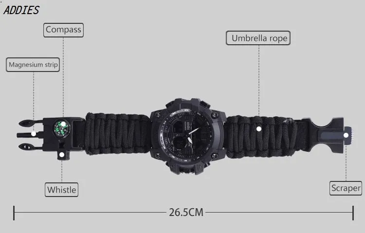 5-IN-1 Survival Bracelet Watch
