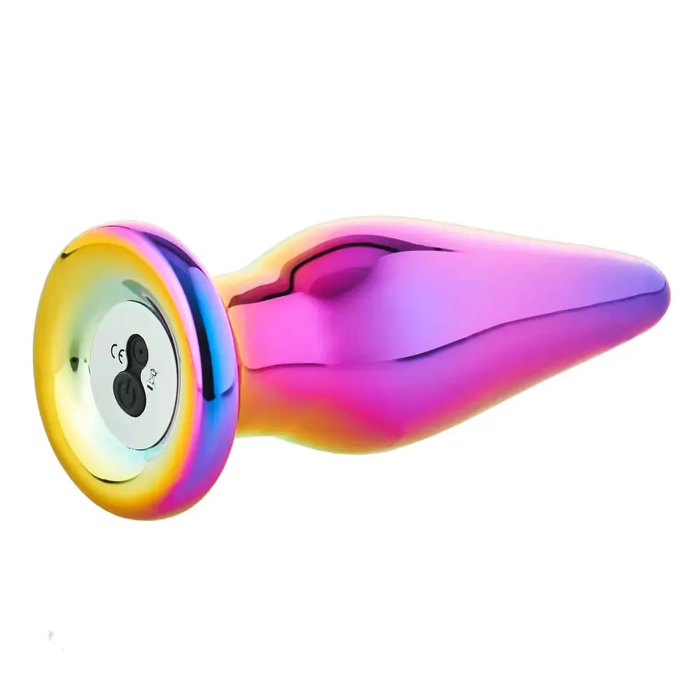 5-inch Rechargeable Tapered Glass Butt Plug with Remote Control