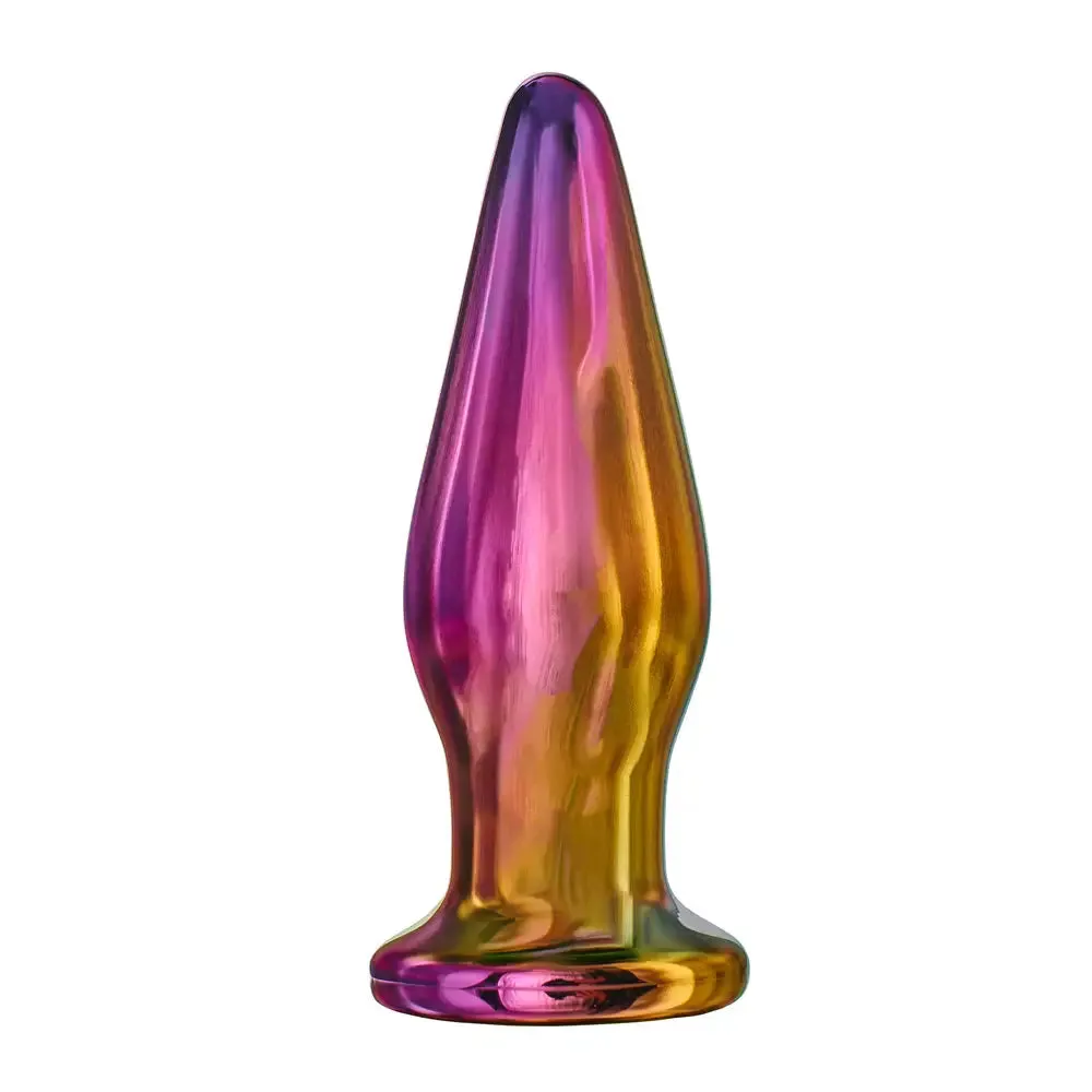 5-inch Rechargeable Tapered Glass Butt Plug with Remote Control