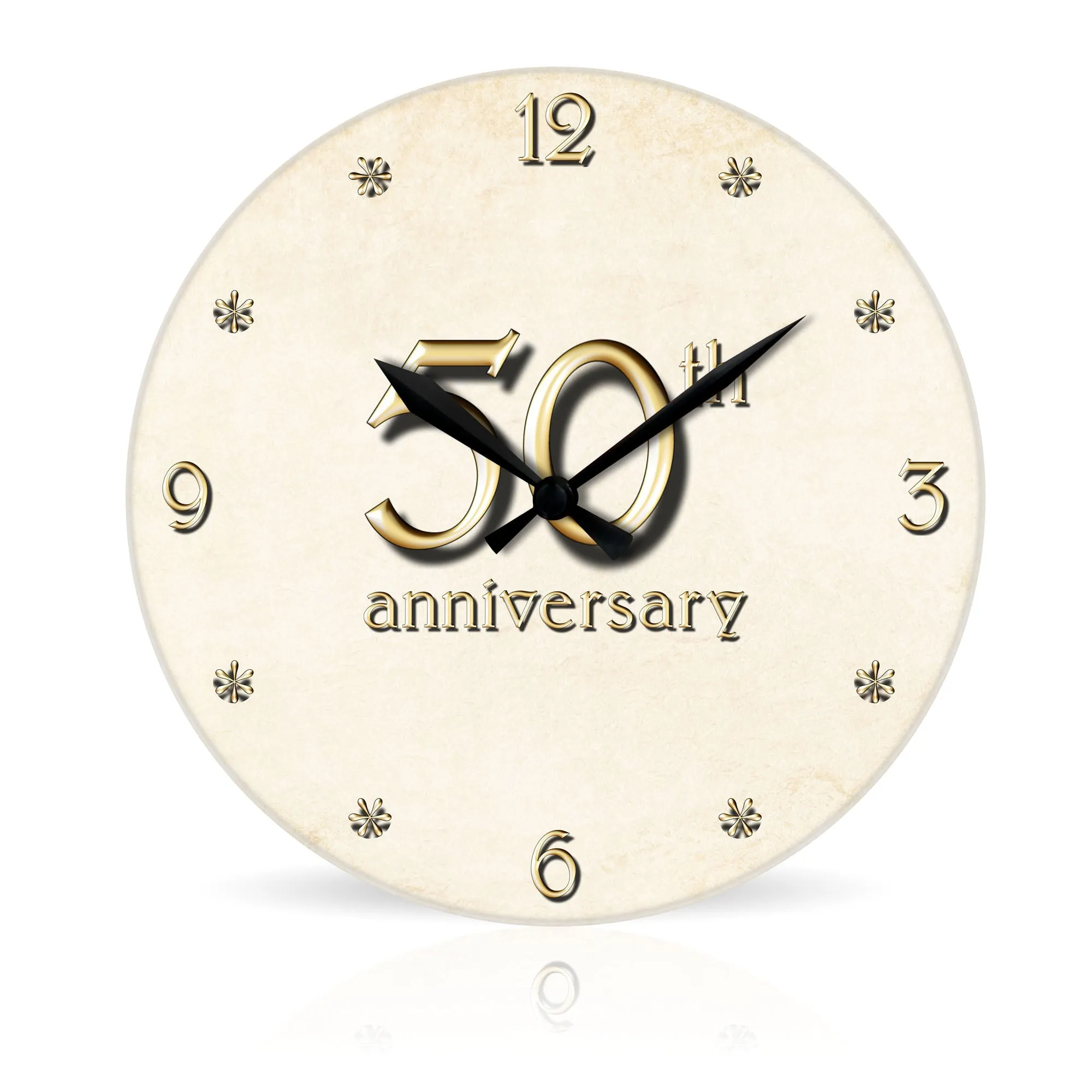 50th Anniversary <br>Round Acrylic Wall Clock 10.75"
