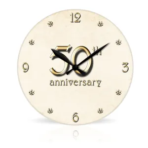 50th Anniversary <br>Round Acrylic Wall Clock 10.75"