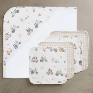 5pc Bath Gift Set - Tractor Ride