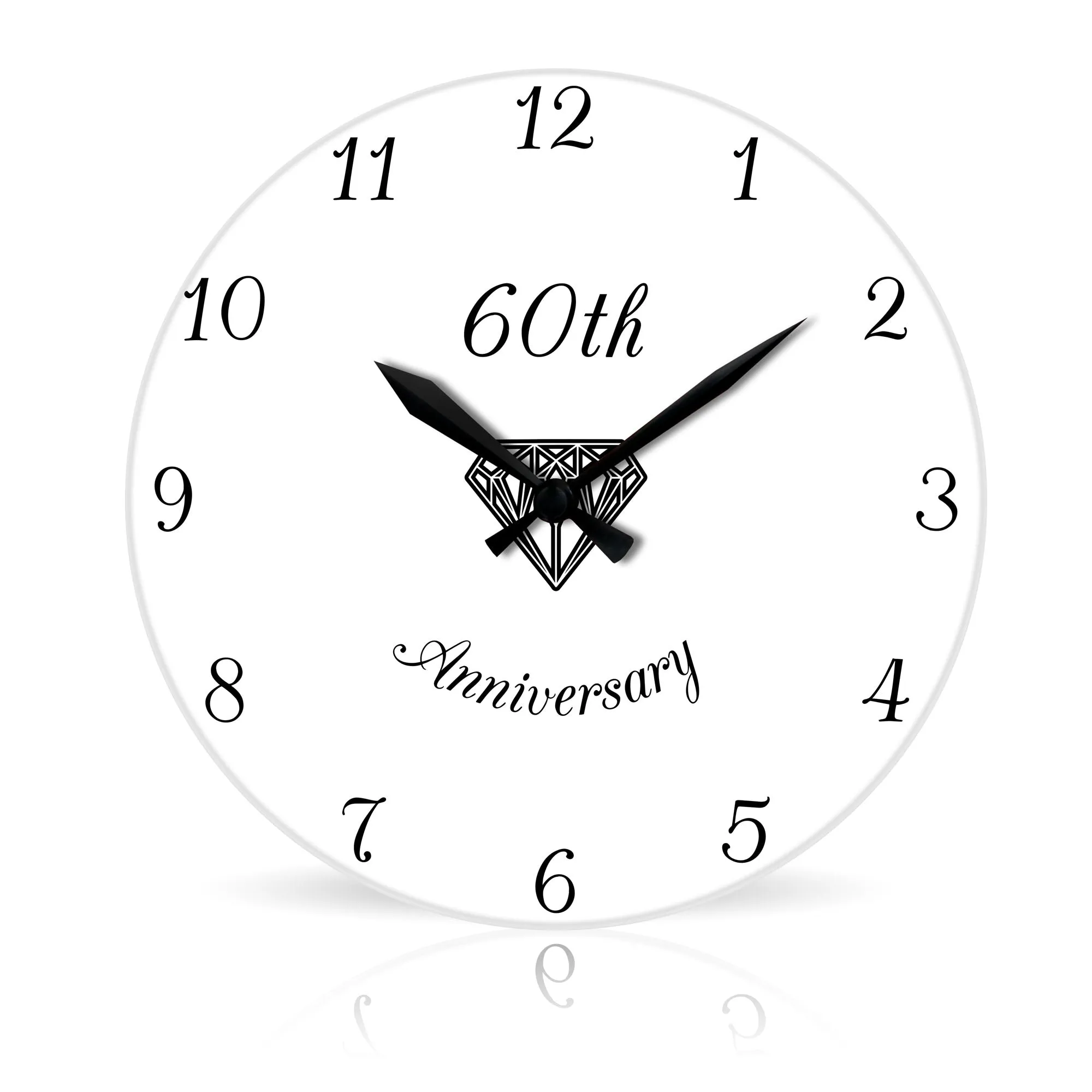 60th Anniversary <br>Round Acrylic Wall Clock 10.75"