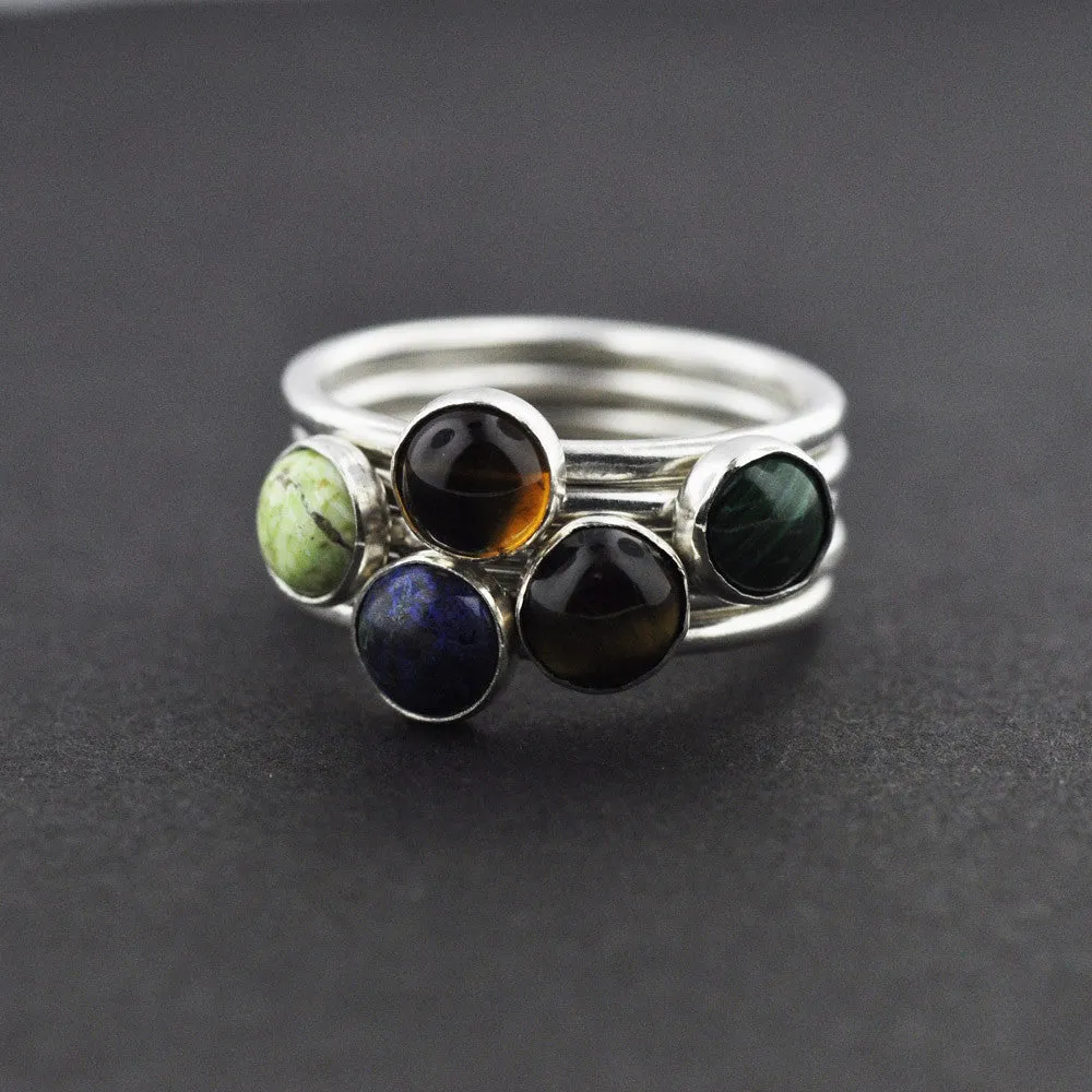 6mm Gemstone Stacker Ring