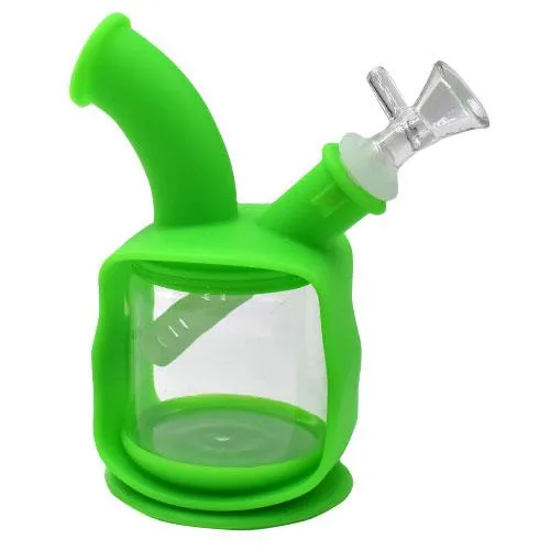 6" Hybrid Silicone Kettle Waterpipe - Color May Vary - (1 Count)