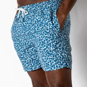 6" Print Sailport Swim Short - Shadow Blue