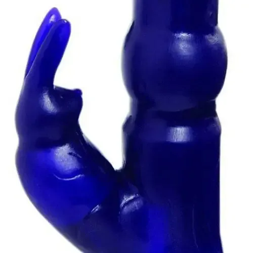 7-inch Blue Multi-speed Waterproof Rabbit Vibrator with Clit Stim