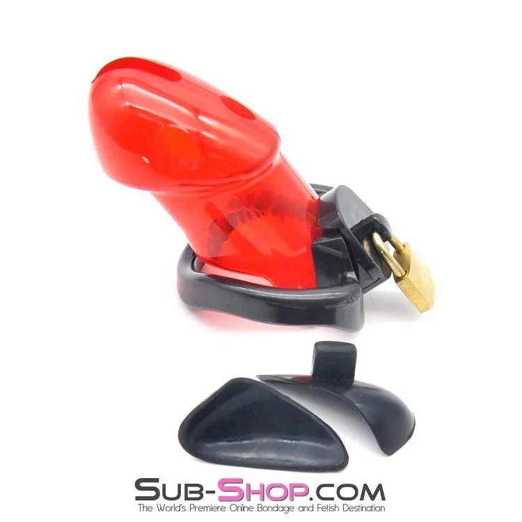 7258AR      Caught Red Handed Electro Sex Locking Chastity Cock Cage