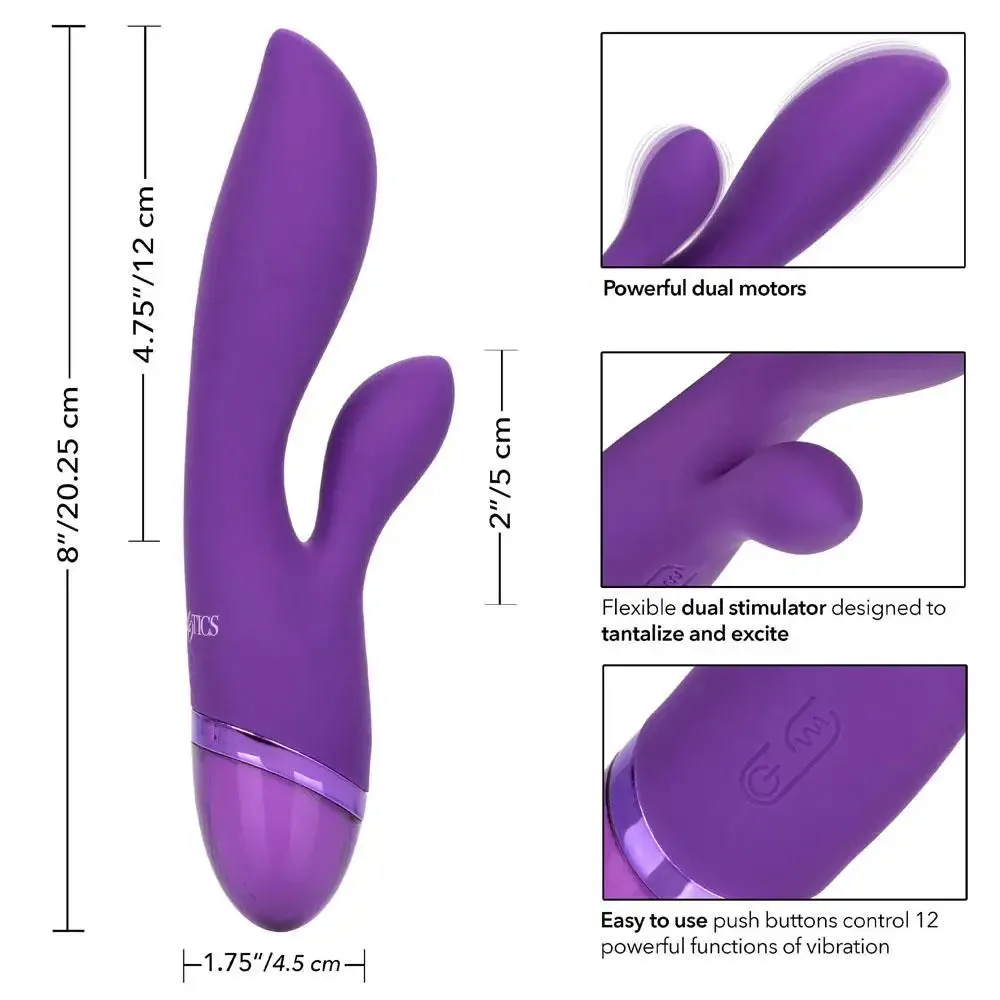 8-inch Colt Silicone Purple Multi-speed Rechargeable Rabbit Vibrator