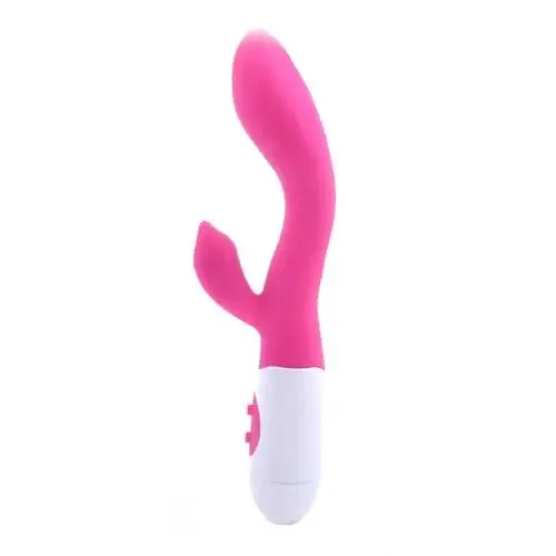 8-inch Silicone Pink Multi-speed Rabbit Vibrator with Dual Motors