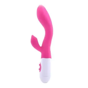 8-inch Silicone Pink Multi-speed Rabbit Vibrator with Dual Motors