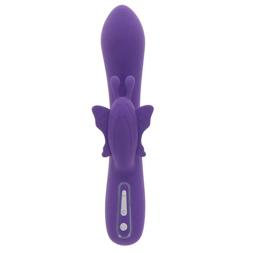 8.5-inch Toyjoy Silicone Purple Rechargeable Rabbit Butterfly Vibrator
