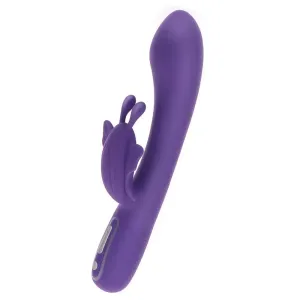 8.5-inch Toyjoy Silicone Purple Rechargeable Rabbit Butterfly Vibrator