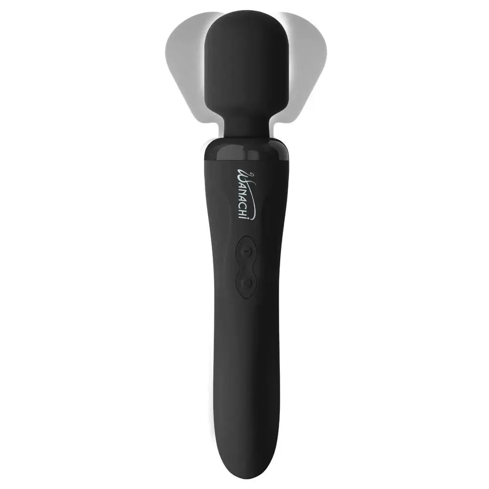 8.75-inch Pipedream Silicone Black Rechargeable Magic Wand Vibrator
