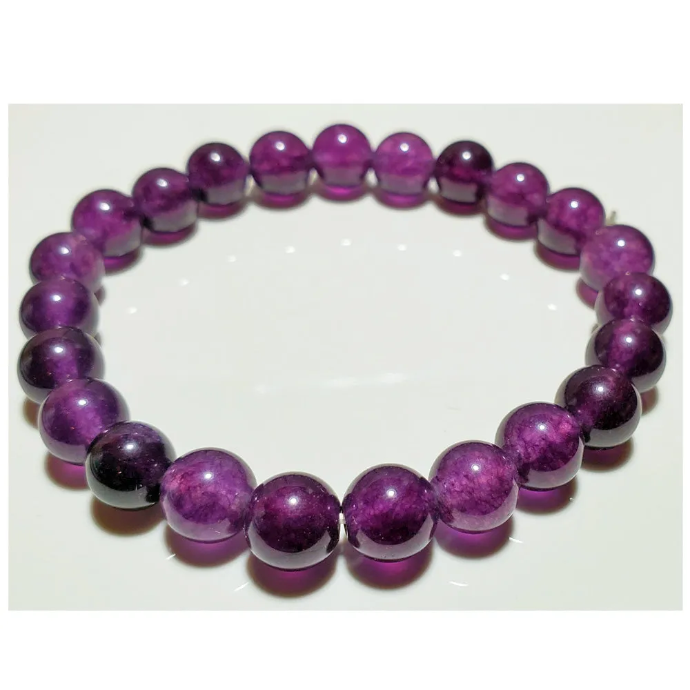 8mm Amethyst Bead Elastic Stretch Bracelet