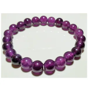 8mm Amethyst Bead Elastic Stretch Bracelet