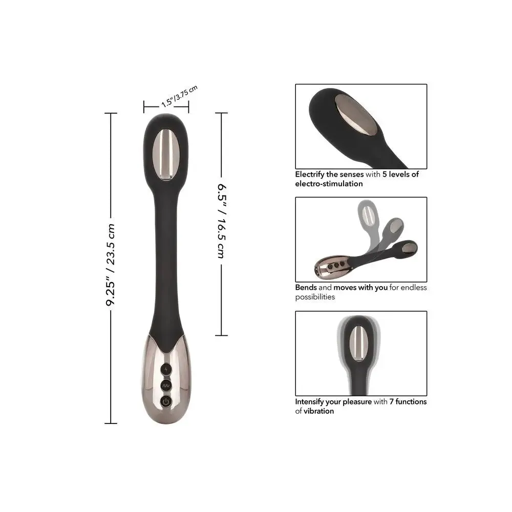 9.25-inch Colt Silicone Black Electro Estim Rechargeable Massager