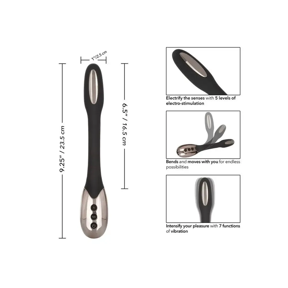 9.25-inch Colt Silicone Black Estim 5-speed Rechargeable Massager