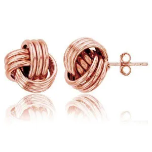 925 Sterling Silver 12mm Polished Love Knot Stud Earrings