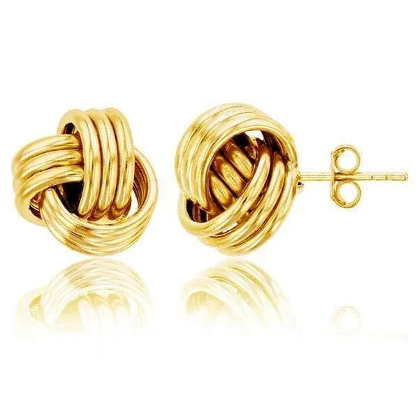925 Sterling Silver 12mm Polished Love Knot Stud Earrings