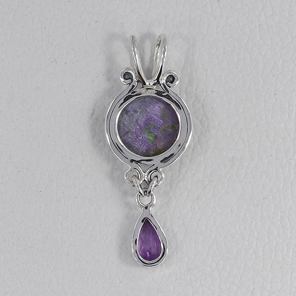 925 Sterling Silver Charoite Pendant