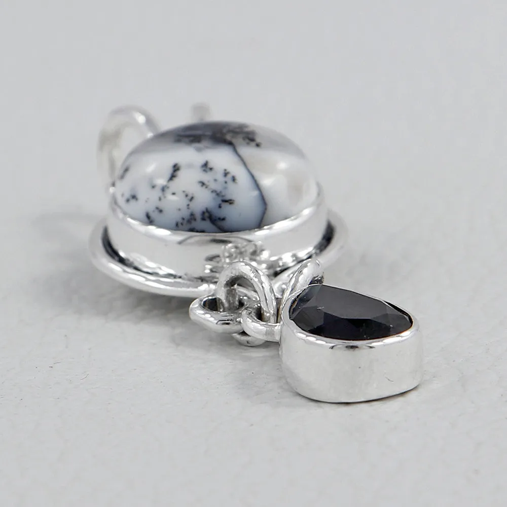 925 Sterling Silver Charoite Pendant