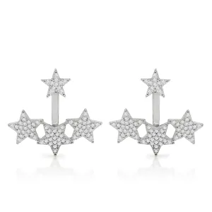 925 Sterling Silver Micro Pave Star Ear Cuff Earring