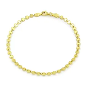 925 Sterling Silver Shiny Diamond Cut Disc Ankle Bracelet, ITProLux