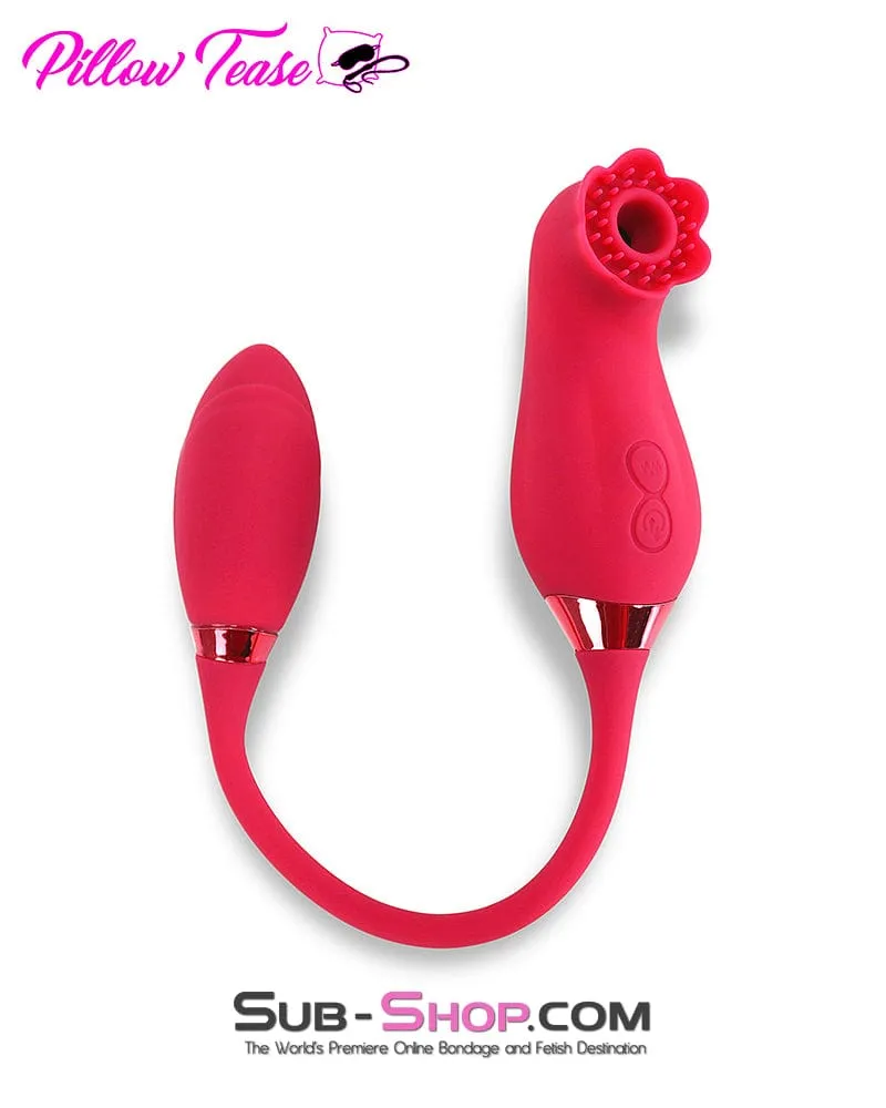 9939M      Double Headed 10 Function Waterproof Rechargeable Suction and Vibrating Bullet