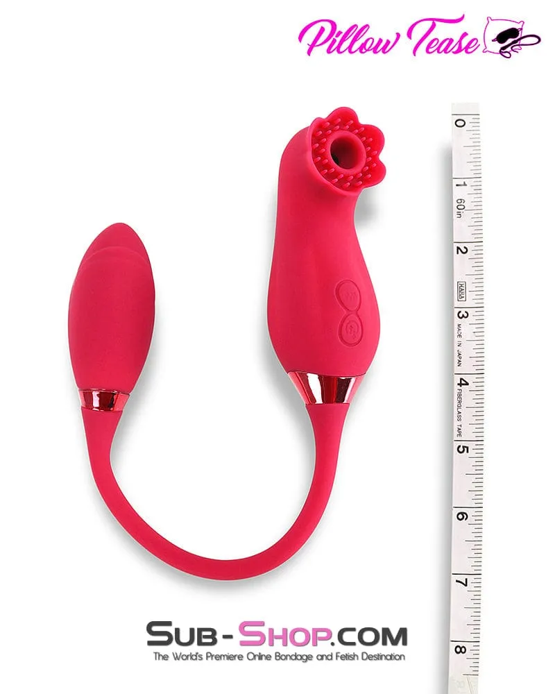 9939M      Double Headed 10 Function Waterproof Rechargeable Suction and Vibrating Bullet