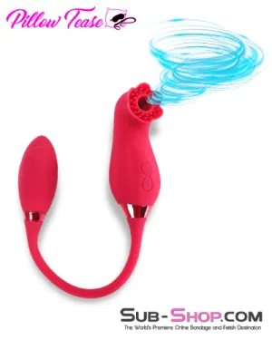 9939M      Double Headed 10 Function Waterproof Rechargeable Suction and Vibrating Bullet
