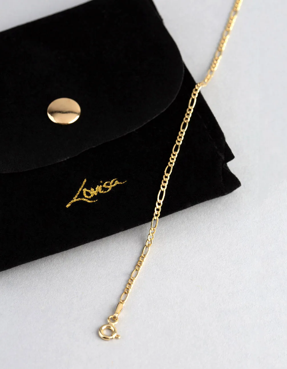 9ct Gold Figaro Chain Bracelet