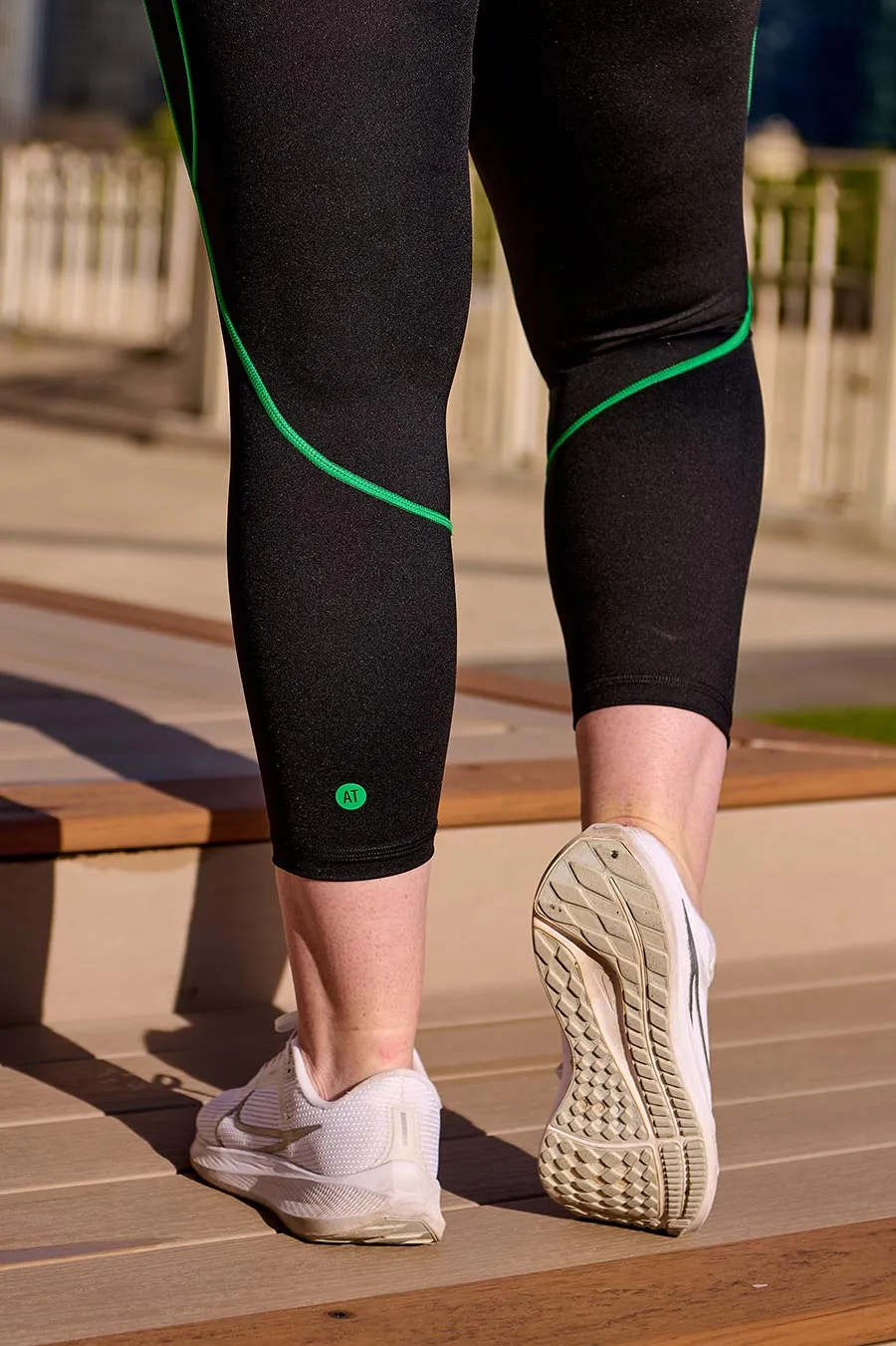 Active Pocket 7/8 Length Legging - Black/Kelly Green