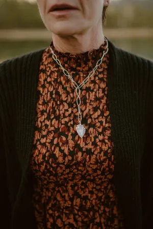 Adeline Necklace | Silver   Pink Arrowhead