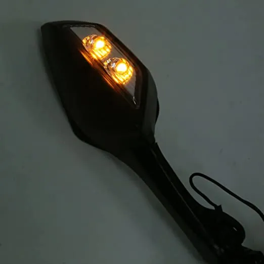 Adjustable Rear View Side Mirror with Turn Signal Led Indicator Compatible with R15-V3-V4, Kawasaki Ninja Bikes (1Set)