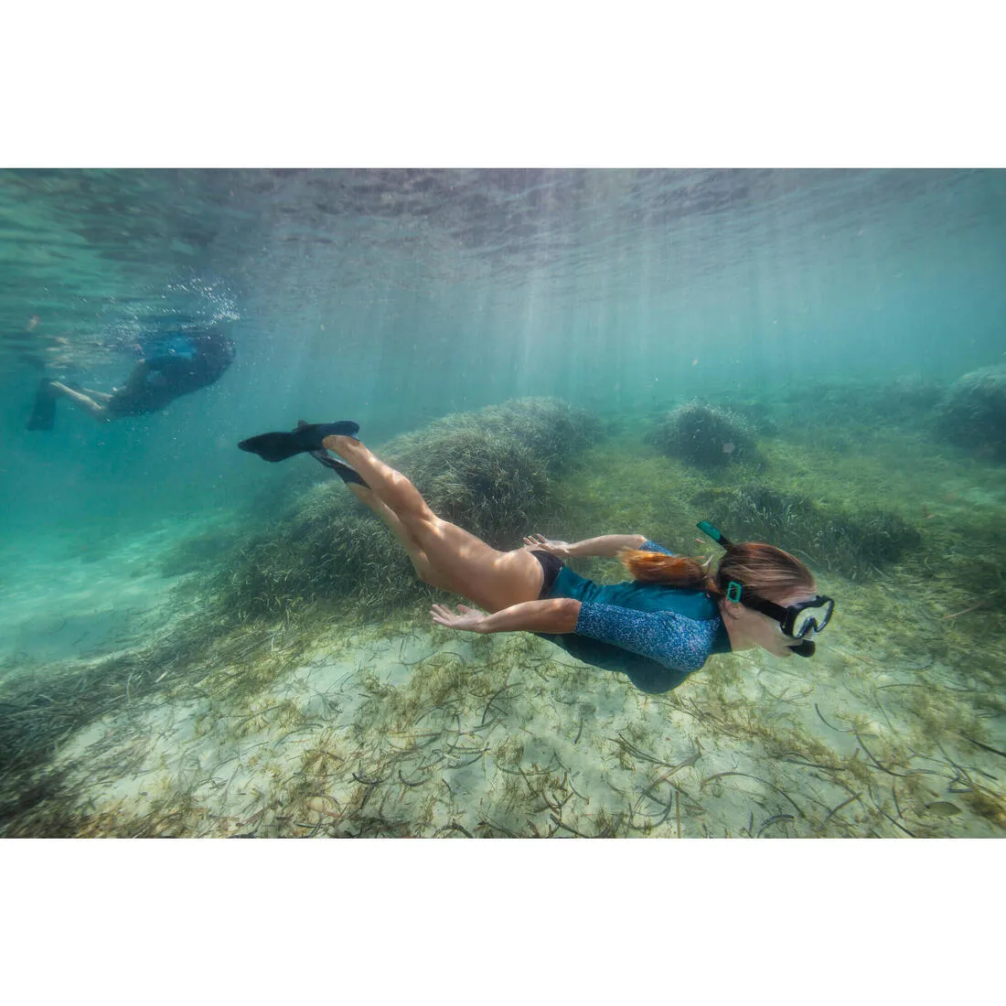 Adult Snorkelling Mask Snorkel Diving Set SUBEA 100 - Black
