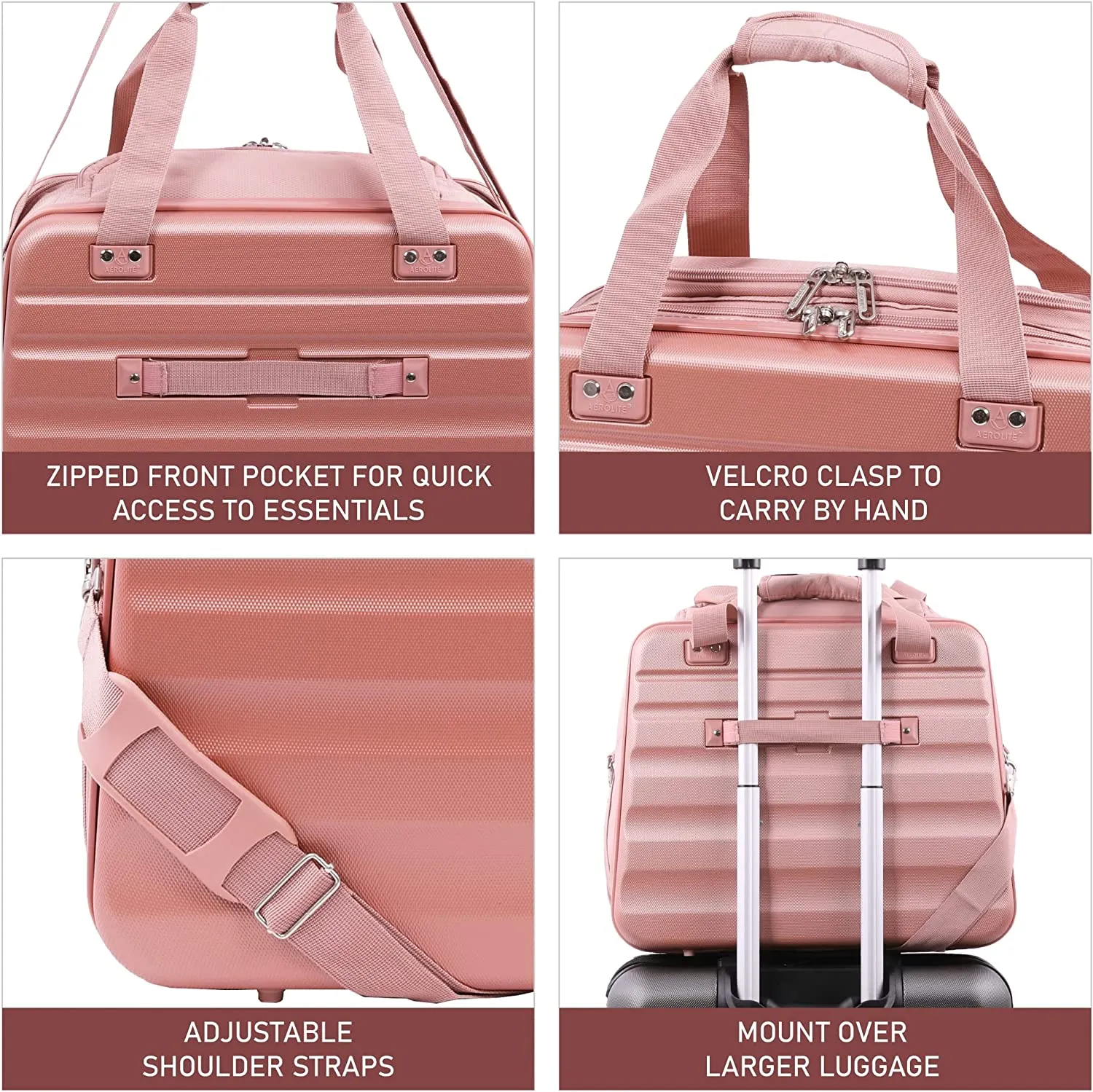 Aerolite New Summer 2024 Easyjet Maximum Size 45x36x20cm Hand Cabin Luggage Approved Hard Shell Travel Carry On Holdall Shoulder Under Seat Flight Bag with 2 Year Warranty