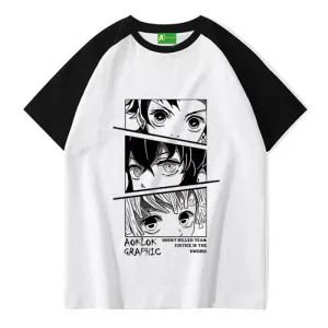 AG Japanese Demon Slayer: Kimetsu no Yaiba Simple Shoulder Short Sleeves