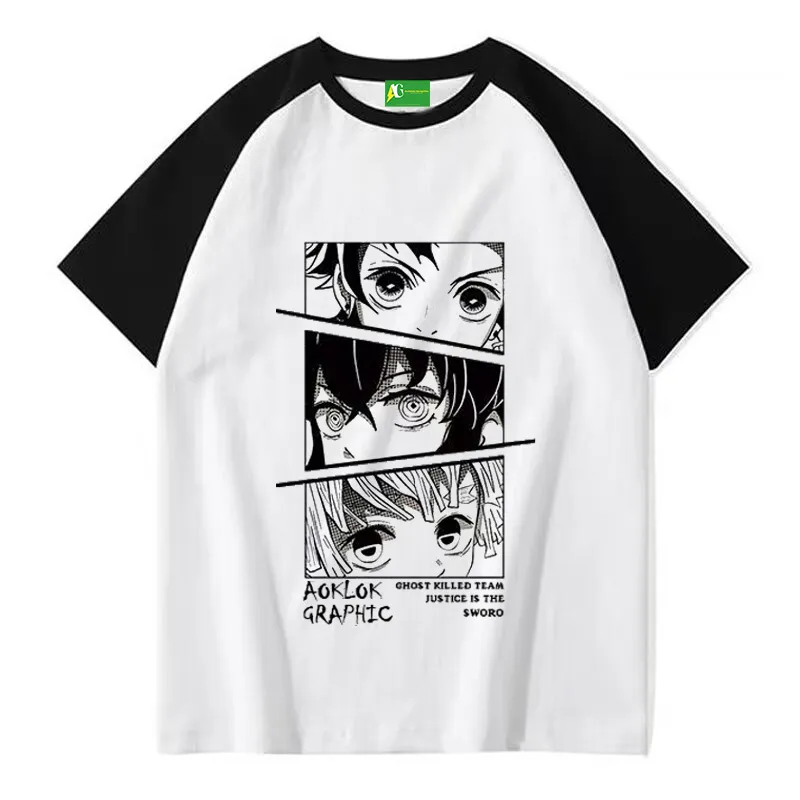 AG Japanese Demon Slayer: Kimetsu no Yaiba Simple Shoulder Short Sleeves