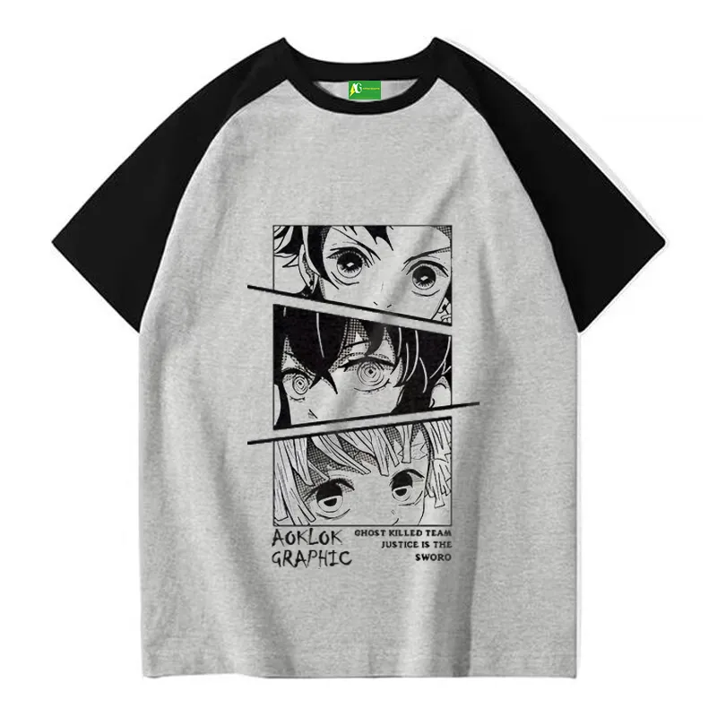 AG Japanese Demon Slayer: Kimetsu no Yaiba Simple Shoulder Short Sleeves
