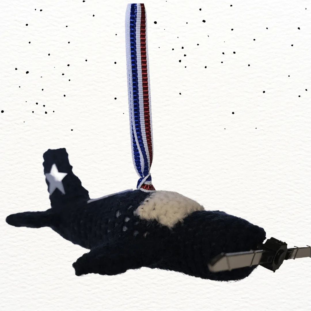 Airplane Christmas Ornament Crochet Pattern - F6F Hellcat WWII Navy Fighter Plane