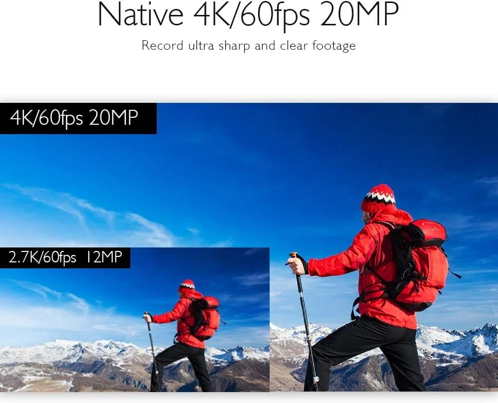 AKASO V50 Elite 4K60fps Touch Screen WiFi Action Camera Voice Control EIS 131 feet Waterproof Camera 8X Zoom Remote Control
