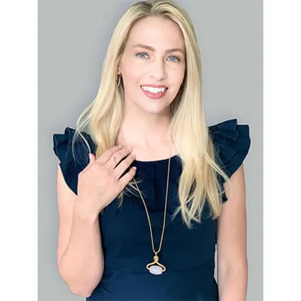 Alana Mitchell Rose Quartz Roller Necklace - Stone Facial Roller