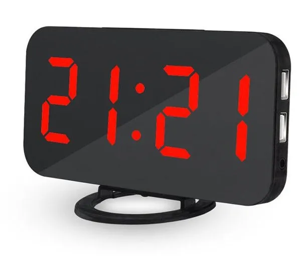 Alarm Clock Digital Clock with Large 6.5'' Easy-Read LED Display Diming Mode