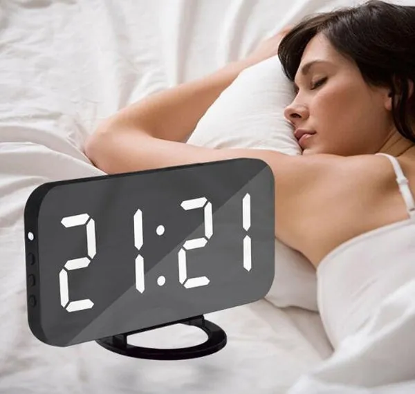 Alarm Clock Digital Clock with Large 6.5'' Easy-Read LED Display Diming Mode
