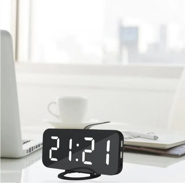 Alarm Clock Digital Clock with Large 6.5'' Easy-Read LED Display Diming Mode