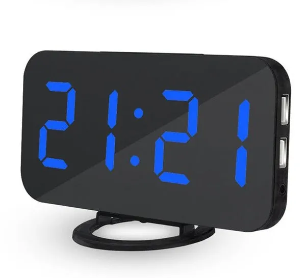 Alarm Clock Digital Clock with Large 6.5'' Easy-Read LED Display Diming Mode