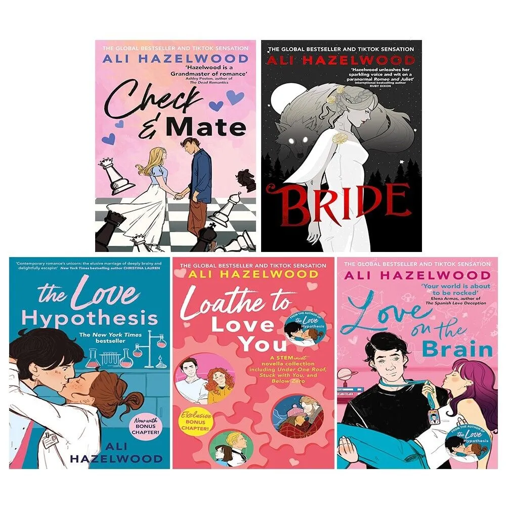 Ali Hazelwood Collection 5 Books Set Bride,Love Hypothesis,Check and Mate,Loathe