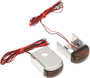 Alloy Art DSL-1 Fender Strut LED Marker Lights - Chrome with Amber LED - Smoke Lens