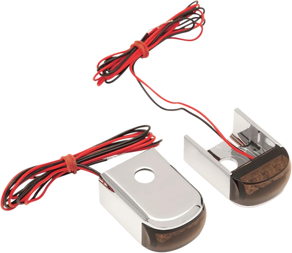 Alloy Art DSL-2 Fender Strut LED Marker Lights - Chrome with Red LED - Smoke Lens